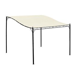 Outsunny 10’ x 10’ Steel Outdoor Pergola Patio Canopy Gazebo – Cream White