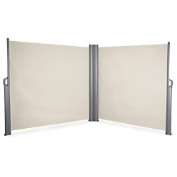 Belleze 19.6 x 5.2ft Commercial Double Side Awning Privacy Screen Retractable Divider Garden Ter ...