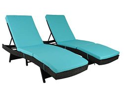 Patio Furniture Chair Set Outdoor Patio Lounger Black Rattan Wicker Pool Deck Chairs Adjustable  ...