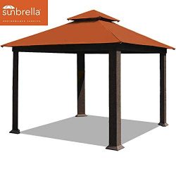 EliteShade 12×12 feet Sunbrella Titan Patio Outdoor Garden Backyard Gazebo (Sunbrella Rust)