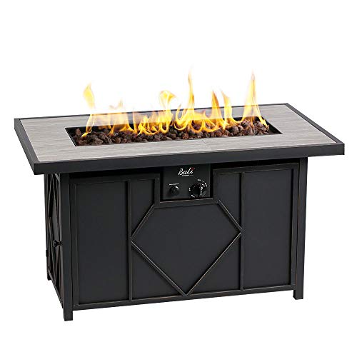 BALI OUTDOORS Propane Gas Fire Pit Table Rectangular Tabletop 60,000BTU ...