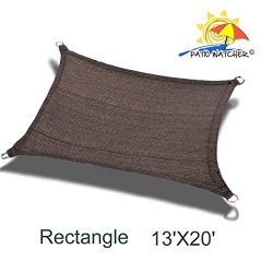 Patio Watcher 13′ x 20′ Rectangle Sun Sail Shade UV Block Shade Sail Perfect for Out ...