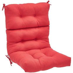 AmazonBasics High Back Chair Patio Cushion- Red