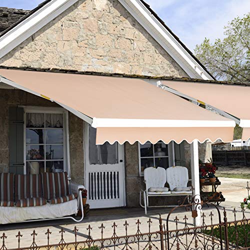 JOO LIFE Manual Patio Retractable Awning Window/Door Sun Shade Shelter ...