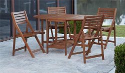 Cosco Outdoor Living 87455ACA1E Acacia Patio Dining Set, Brown