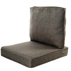 Quality Outdoor Living All Weather Deep Seating Patio Chair Seat and Back Cushion Set, 22-Inch b ...