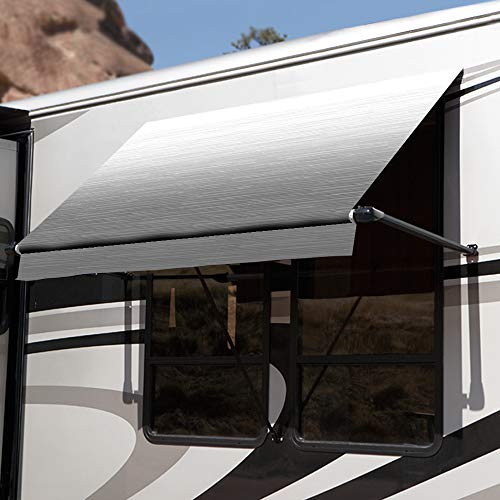 Carefree IN0406D00 Silver Shale Fade 4' SL XL RV Window Awning ...