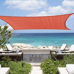 12’x16′ Rectangle Sun Shade Sail Canopy 185GSM Shade Sails UV Block for Patio Deck G ...