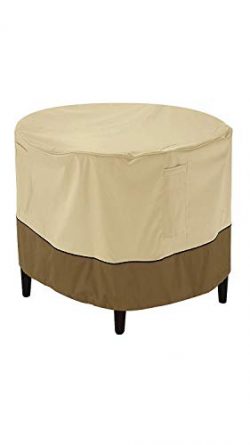 Classic Accessories Veranda Round Patio Ottoman/Coffee Table Cover, Medium