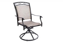 LUCKYBERRY 3 Piece Patio Bistro Table Set Swivel Rocking Chairs Patio Garden Backyard Outdoor Pa ...