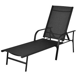 Giantex Lounge Chair Pool Chaise Patio Furniture Outdoor Textilene Recliner with Adjustable Back