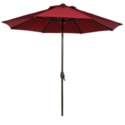 Abba Patio Outdoor Patio Umbrella 9 Feet Patio Market Table Umbrella with Push Button Tilt and C ...