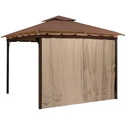 Sunjoy Gazebo Privacy Panel Side Wall fits 10′ and 12′ Gazebos (Brown Four Pack)