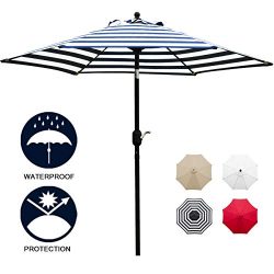 Sunnyglade 7.5′ Patio Umbrella Outdoor Table Market Umbrella with Push Button Tilt/Crank,  ...