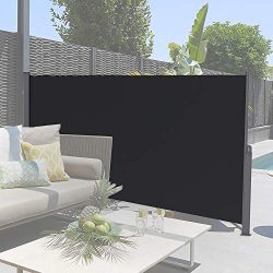 soges 71″ H Patio Side Awning Privacy Screen Sun Shade and Wind Screen, Black XJJH-H038-318B