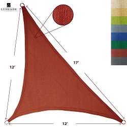 LyShade 12′ x 12′ x 17′ Right Triangle Sun Shade Sail Canopy (Terracotta) R ...