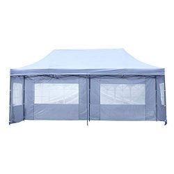 10×20 ft EZ Instant Pop up Canopy Carport,Party Tent Folding Gazebo with Removable Sidewall ...