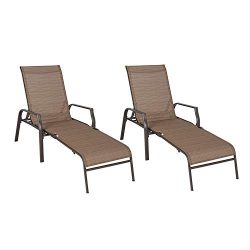 Ulax furniture Patio Chaise Lounge Folding Chairs (Set of Two)