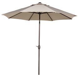 Abba Patio Outdoor 9 Feet Patio Market Table Umbrella with Push Button Tilt and Crank, Beige