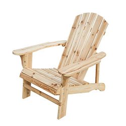 PatioFestival Wood Adirondack Lounger Chair,Outdoor Fir Unpainted Wooden Chairs,Accent Furniture ...