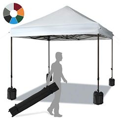 KITADIN Pop up Canopy Tent Commercial Instant Shelter Beach Party Outdoor Gazebo with Wheeled Ca ...