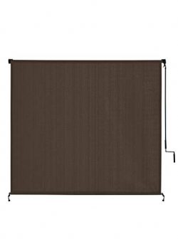 VICLLAX Outdoor Roller Shade, Patio Cordless  Blinds Roll Up Shade (6′ W X 6′ L) , Mocha