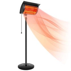 Simple Deluxe Patio Outdoor Heater for Balcony, Courtyard with Overheat Protection, 750W/1500W,  ...