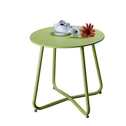 Grand patio Round Metal Side/End Table, Steel Patio Coffee Table for Bistro, Porch, Weather Resi ...