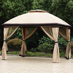 ABCCANOPY 10′ X12′ Patio Gazebo Canopy, Double Soft-top Garden Shelter Tent with Mos ...