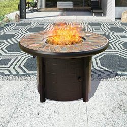 Top Space 42 Inch Propane Fire Pit Table Outdoor Gas Fire Pit Round Patio Fire Table CSA Certifi ...